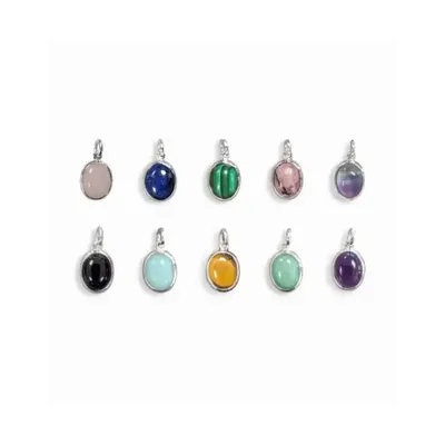 Bijoux - Pendentif Ovale Argent 925 Malachite AAA 13mm - ARABESK