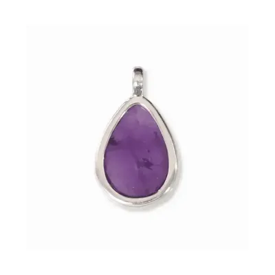 Bijoux - Pendentif Goutte Argent 925 Amethyste AA 23.5mm - ARABESK