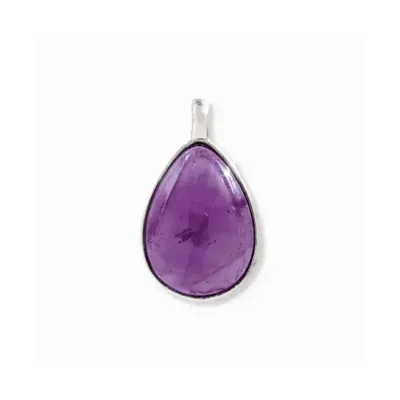 Jewelry - 925 Silver Amethyst Drop Pendant AA 23.5mm - ARABESK
