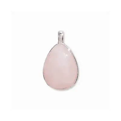 Jewelry - 925 Silver Drop Pendant Rose Quartz AA 23.5mm - ARABESK