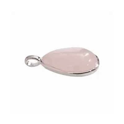 Jewelry - 925 Silver Drop Pendant Rose Quartz AA 23.5mm - ARABESK