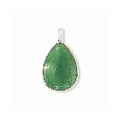 Bijoux - Pendentif Goutte Argent 925 Aventurine Verte A 23.5mm - ARABESK