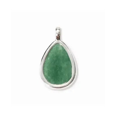 Bijoux - Pendentif Goutte Argent 925 Aventurine Verte A 23.5mm - ARABESK