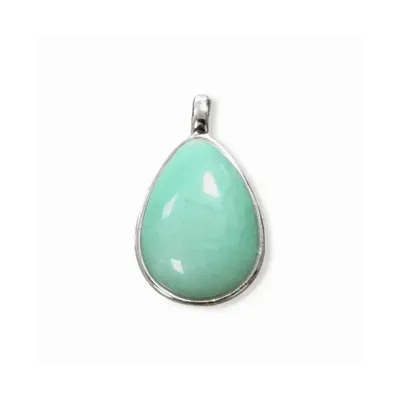 Bijoux - Pendentif Goutte Argent 925 Amazonite 23.5mm - ARABESK