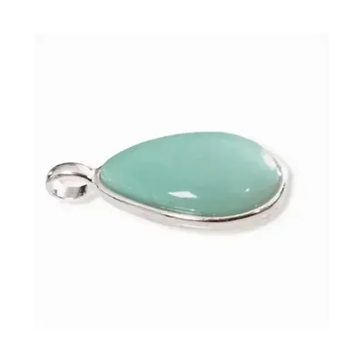 Bijoux - Pendentif Goutte Argent 925 Amazonite 23.5mm - ARABESK