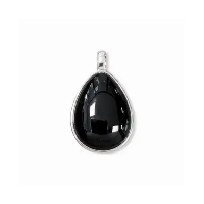 Bijoux - Pendentif Goutte Argent 925 Obsidienne Noire AA 23.5mm - ARABESK