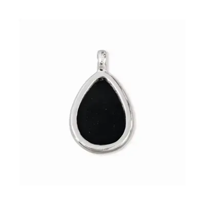 Bijoux - Pendentif Goutte Argent 925 Obsidienne Noire AA 23.5mm - ARABESK