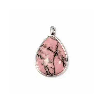 Bijoux - Pendentif Goutte Argent 925 Rhodonite A 23.5mm - ARABESK