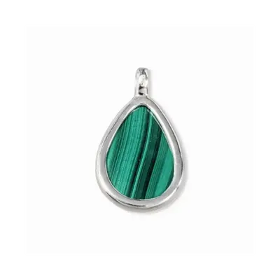 Jewelry - 925 Silver Malachite Drop Pendant AAA 23.5mm - ARABESK