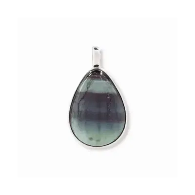 Bijoux - Pendentif Goutte Argent 925 Fluorite AA 23.5mm - ARABESK