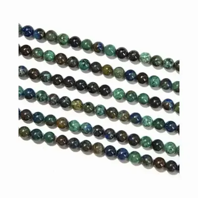 Bijoux - Azurite Malachite Naturelle A perles 6mm sur fil 40cm - ARABESK