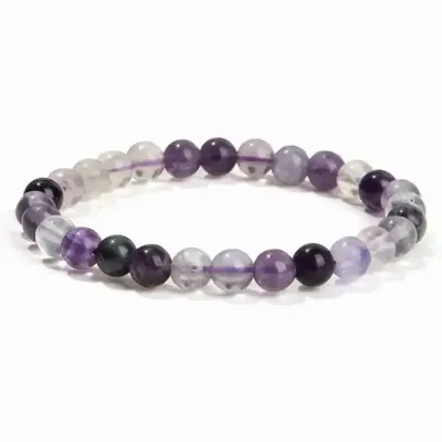 Bracelets - Violet Fluorite bracelet beads 6mm - ARABESK