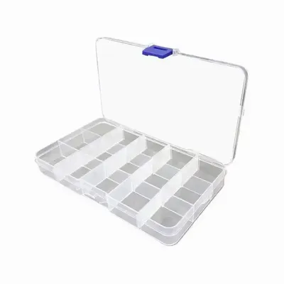 Bijoux - Boite de rangement perles en plastique 15 cases x5 - ARABESK