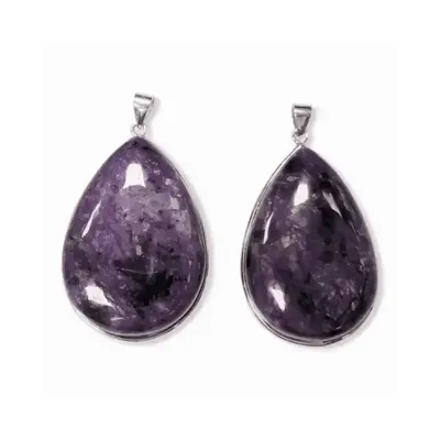 Jewelry - 925 Silver Charoite AA Pendant 2 pieces 24.07g - ARABESK