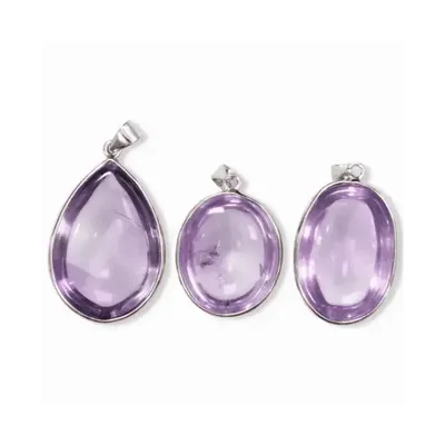 Jewelry - 925 Silver Amethyst Pendant AAA 3 pieces 15.68g - ARABESK