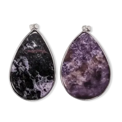 Bijoux - Pendentif Argent 925 Charoite AA  2 pièces 24.23g - ARABESK