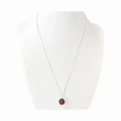 Bijoux - Collier Argent 925 avec Pendentif Boule Quartz Fraise Hematoide A 10mm - ARABESK