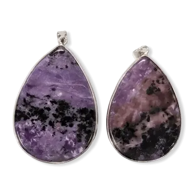 Bijoux - Pendentif Argent 925 Charoite AA  2 pièces 23.83g - ARABESK