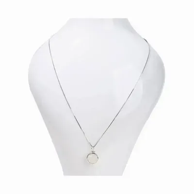 Jewelry - 925 Silver Necklace with Black White Moonstone Pendant A 10mm - ARABESK