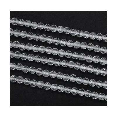 Bijoux - Cristal de Roche Facettée A perles 3mm sur fil 40cm - ARABESK