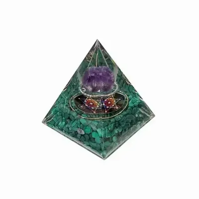 Jewelry - Orgonite Pyramid Amethyst & Malachite Metatron - ARABESK