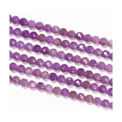 Bijoux - Lépidolite Mica Mauve Facettée AA perles 3mm sur fil 40cm - ARABESK