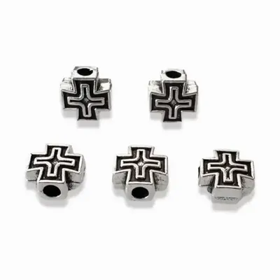 Bijoux - Perles charm's Intercalaire Croix argentée 8mm x50 - ARABESK