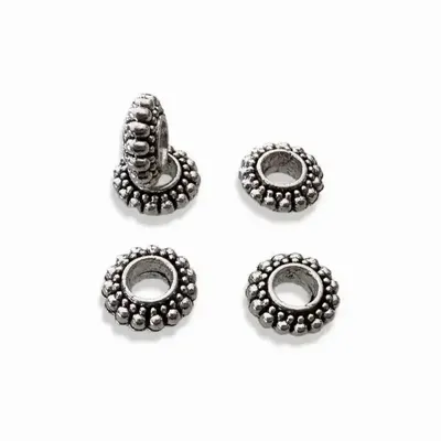 Bijoux - Perles charm's Intercalaire Rondelle  argentée 7mm x100 - ARABESK