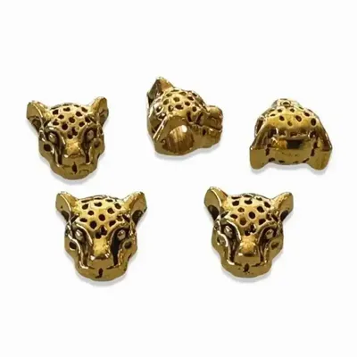 Jewelry - Gold Leopard Head Spacer charm beads 9mm x30 - ARABESK