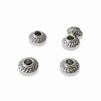 Bijoux - Perles charm's Intercalaire Toupie Argentée 6mm x100 - ARABESK
