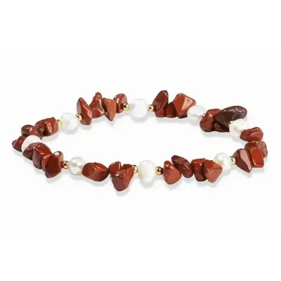 Bracelets - Bracelet Baroque Jaspe Rouge A et Perles chips 5-8mm - ARABESK