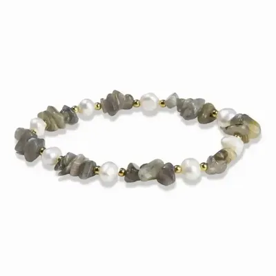 Bracelets - Bracelet Baroque Labradorite AA et Perles chips 5-8mm - ARABESK