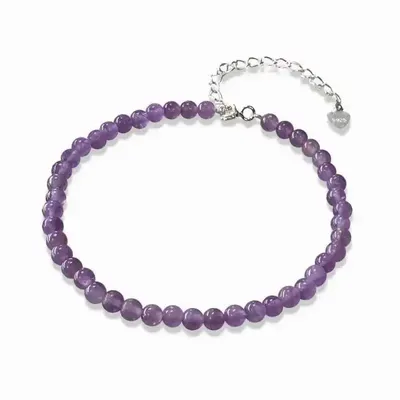 Bracelets - Amethyte Heart Bracelet 925 Silver 3mm - ARABESK
