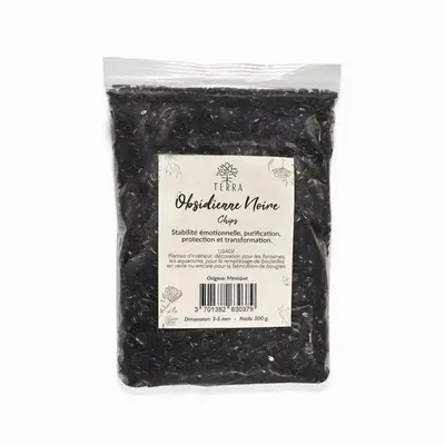 Jewelry - Black Obsidian A Natural Stone Chips 3-5mm 500g - ARABESK