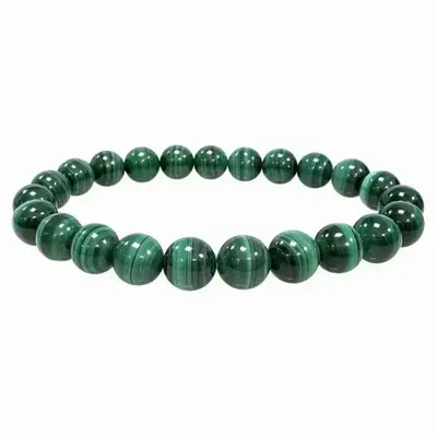 Bracelets - Bracelet Malachite Claire AAA perles 8-9mm - ARABESK