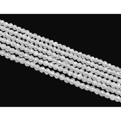 Jewelry - Faceted White Moonstone AA 3mm beads on 40cm wire - ARABESK