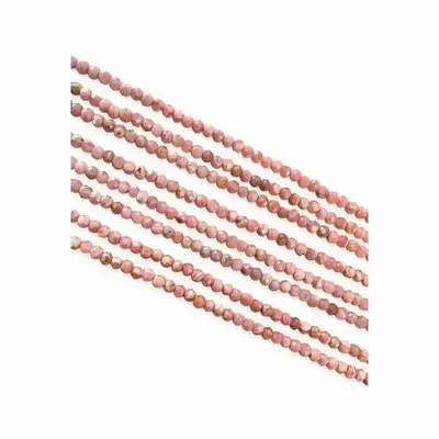 Jewelry - Argentinian Rhodochrosite Faceted AA 3mm beads on 40cm wire - ARABESK