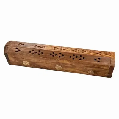 Senteurs - Porte Encens Coffret en Bois de Sheesham Fleur de Vie 30cm x2 - ARABESK