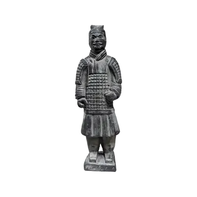 Sculptures, statuettes and miniatures - Black Warriors Statue with Armor in Terracotta 22cm - ARABESK