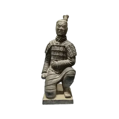 Sculptures, statuettes et miniatures - Statue Noire Archer Agenouillé en Terracotta 35cm - ARABESK