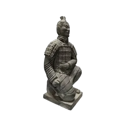 Sculptures, statuettes et miniatures - Statue Noire Archer Agenouillé en Terracotta 35cm - ARABESK