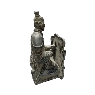 Sculptures, statuettes et miniatures - Statue Noire Archer avec Bouclier en Terracotta Agenouillé 35cm - ARABESK