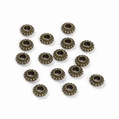 Bijoux - Perles Charms Intercalaire Rondelle Couleur Bronze 7mm x 100 - ARABESK