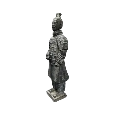 Sculptures, statuettes and miniatures - Black Terracotta Warrior Statue 50cm - ARABESK