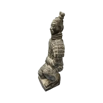 Sculptures, statuettes et miniatures - Statue Noire Archer Agenouillé en Terracotta 27.5 cm - ARABESK