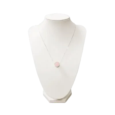 Bijoux - Collier Argent 925  Quartz Rose A Boule 12mm - ARABESK
