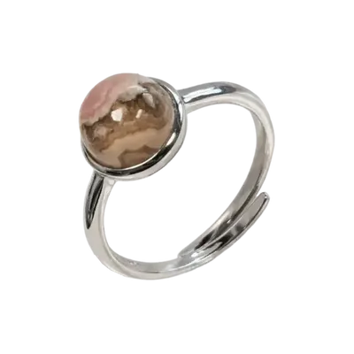 Jewelry - 925 Silver Ring Adjustable Round Rhodochrosite A+ 8mm - ARABESK