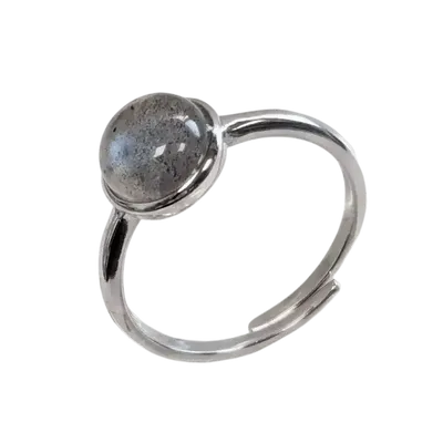 Bijoux - Bague Argent 925 Ajustable Ronde Labradorite A+ 8mm - ARABESK