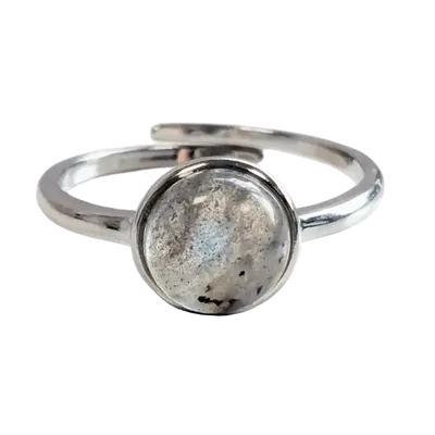 Bijoux - Bague Argent 925 Ajustable Ronde Labradorite A+ 8mm - ARABESK