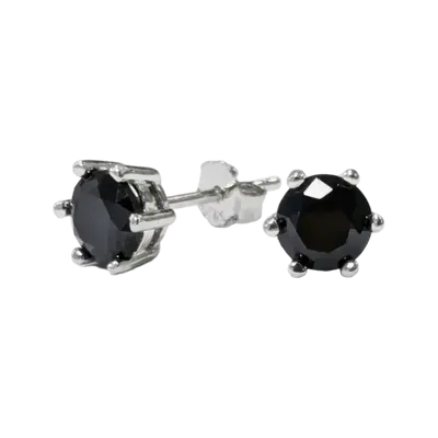 Jewelry - Round Solitaire Earrings 925 Silver Faceted Spinel A 5mm - ARABESK
